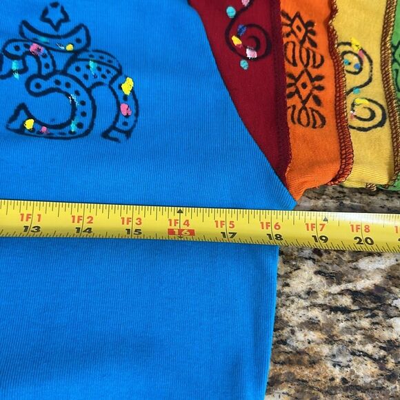 The Collection Royal Colorful Rainbow Sleeved Flower Patch Hoodie Size SP - Picture 5 of 6